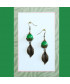 Boucles d'oreilles Feuilles en Jade vert