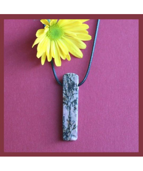 Pendentif semi-brut en Rhodonite