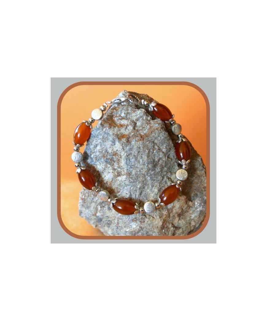 Bracelet en Agate orange