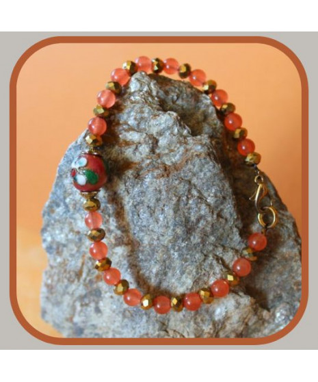 Bracelet en Agate orange