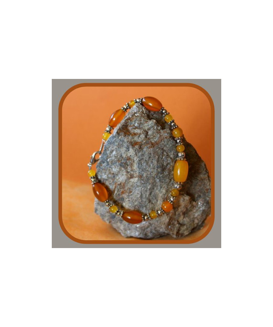 Bracelet en Agate orange