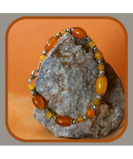 Bracelet en Agate orange