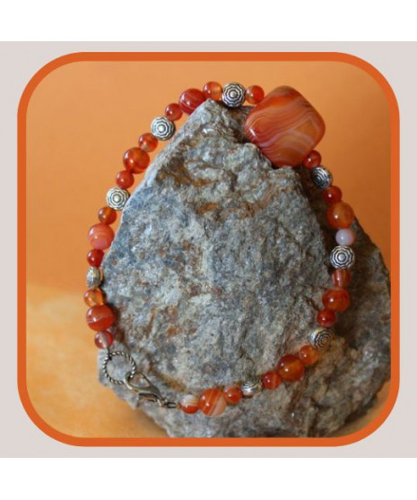 Bracelet en Agate orange