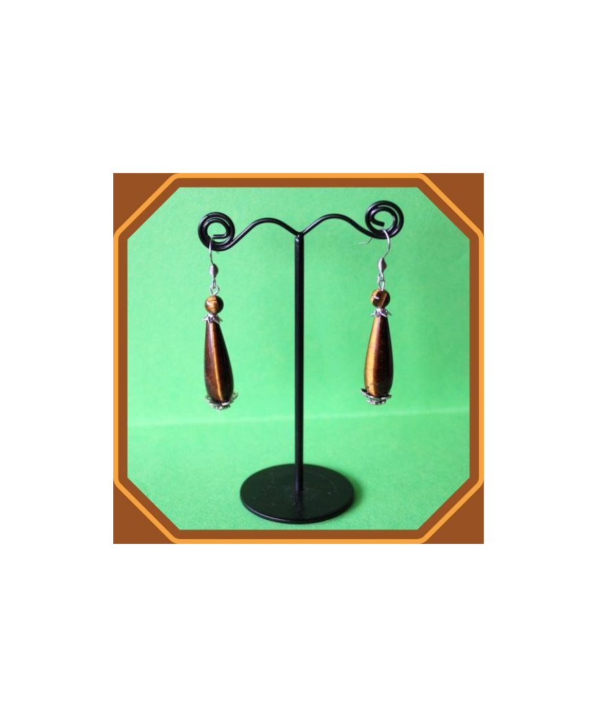 Boucles d'oreilles en Œil de tigre