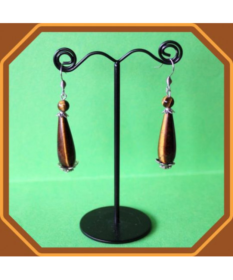 Boucles d'oreilles en Œil de tigre