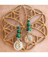 Boucles d'Oreilles Ammonite en Malachite