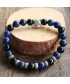 Bracelet en Lapis Lazuli et en Agate noire
