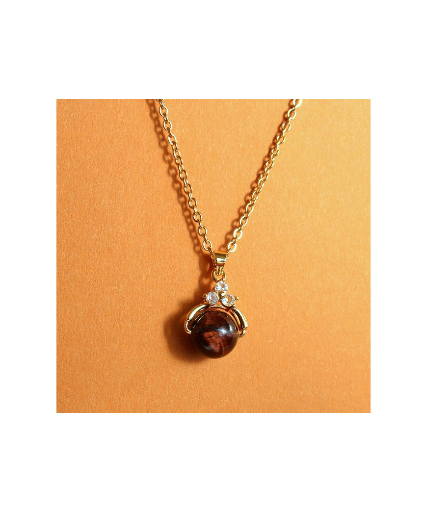 Pendentif Œil de tigre rouge