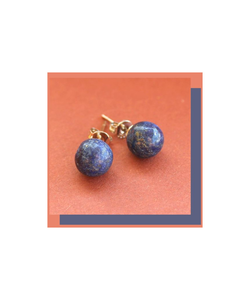Boucles d'oreilles clous en Lapis Lazuli