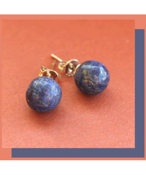 Boucles d'oreilles clous en Lapis Lazuli