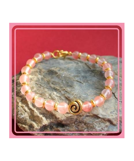 Bracelet en Tourmaline rose