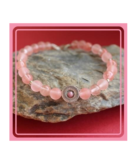 Bracelet en Tourmaline rose