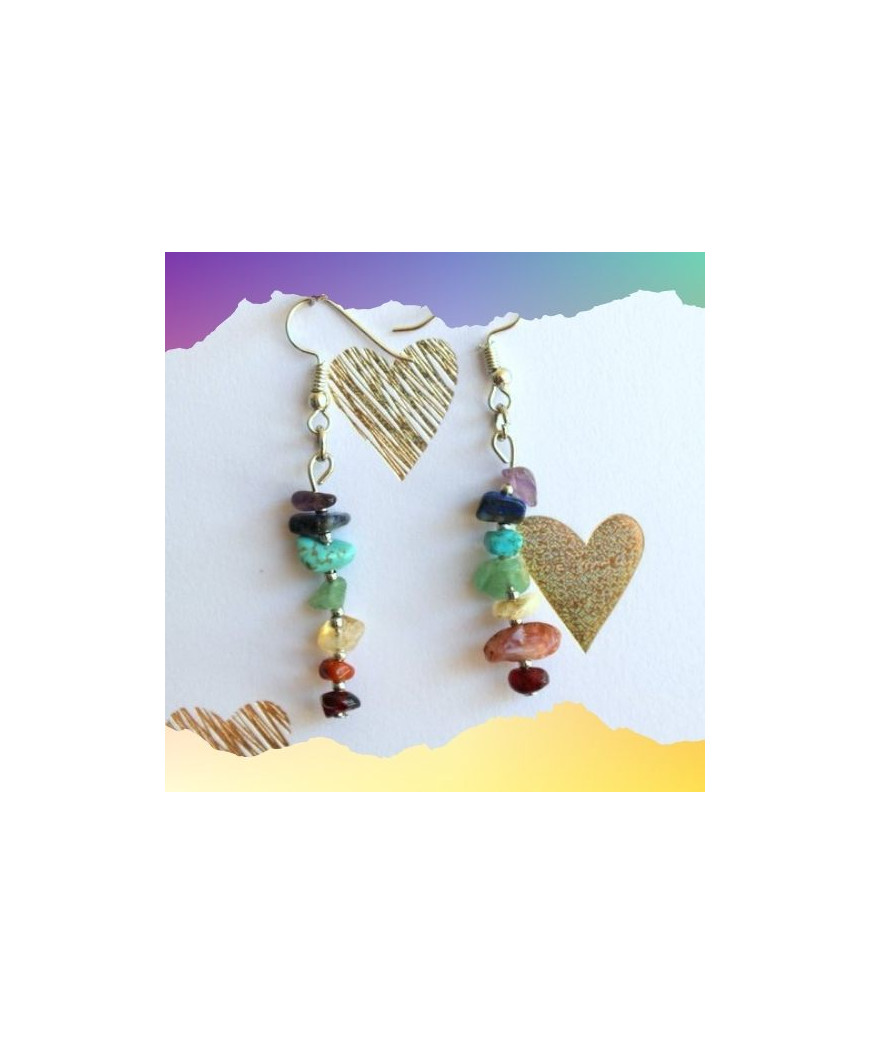 Boucles d'Oreilles aux couleurs des 7 Chakras