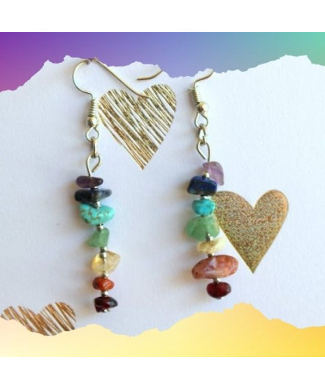 Boucles d'Oreilles aux couleurs des 7 Chakras