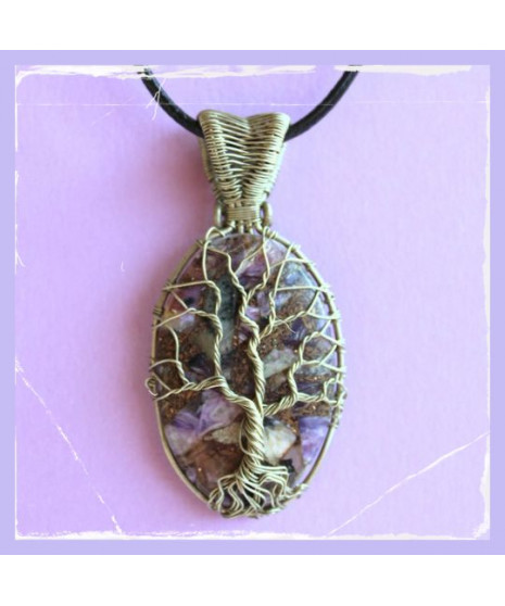 Pendentif Arbre de Vie en Charoïte