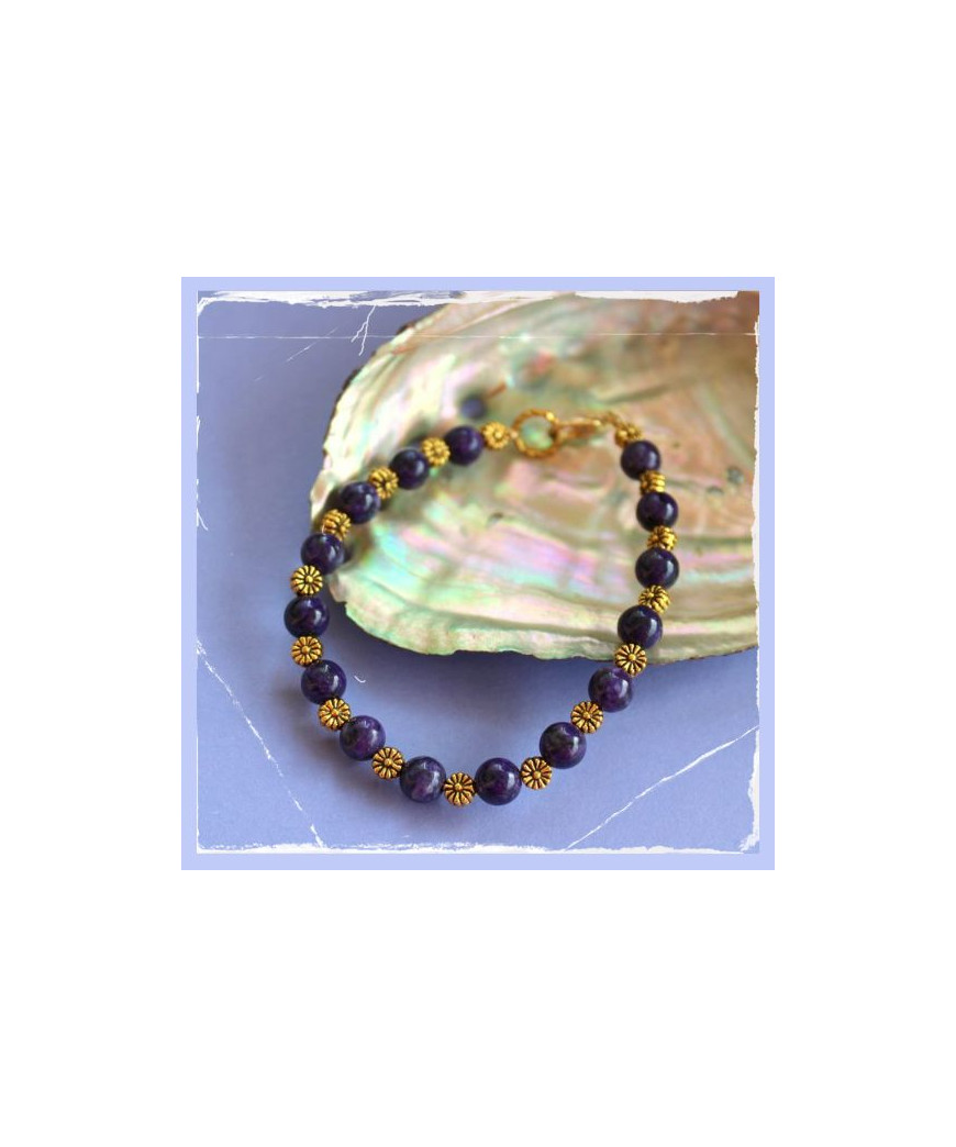 Bracelet Fleurs en Charoïte