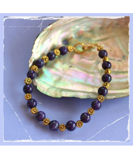 Bracelet Fleurs en Charoïte