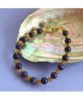 Bracelet Fleurs en Charoïte