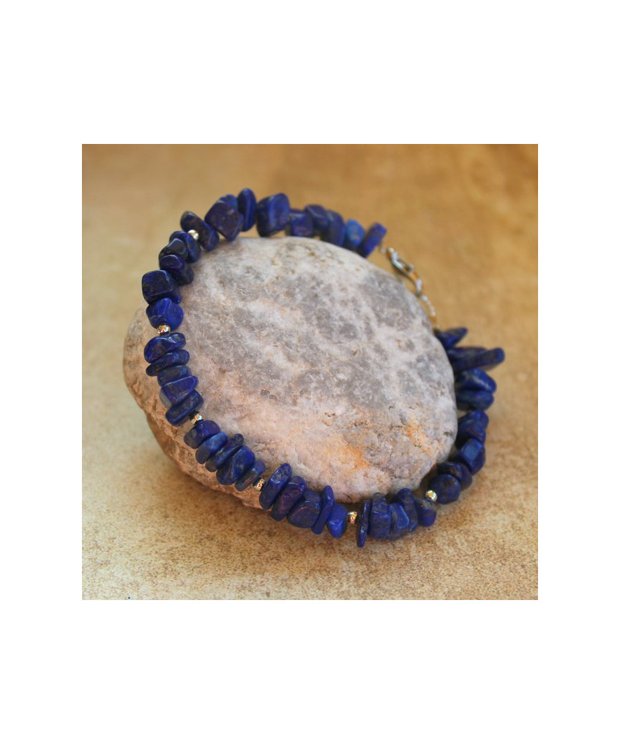 Bracelet Lapis Lazuli en pierres irrégulières