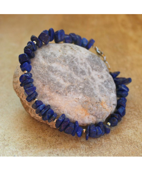 Bracelet Lapis Lazuli en pierres irrégulières