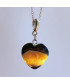 Pendentif Cœur en Agate noire et jaune