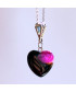 Pendentif Cœur en Agate noire et rose