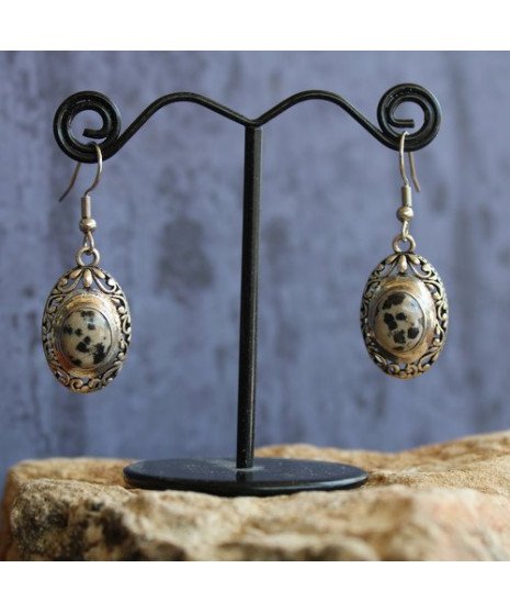 Boucles d'Oreilles Jaspe dalmatien