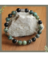 Bracelet Agate noire et Turquoise africaine