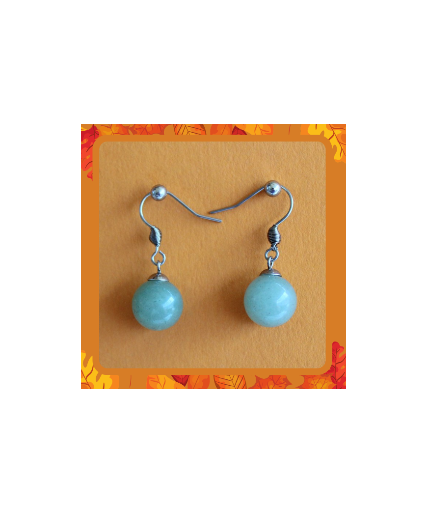 Boucles d'oreilles boules en Aventurine