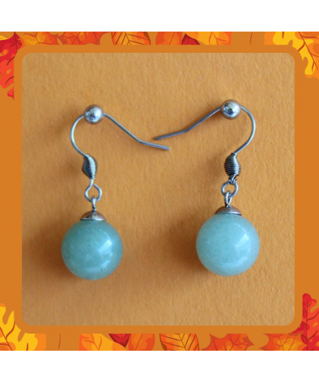 Boucles d'oreilles boules en Aventurine