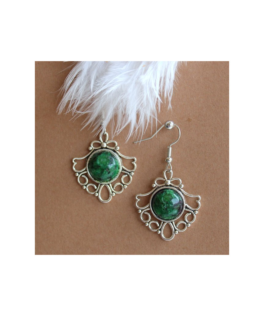 Boucles d'Oreilles en Fuchsite