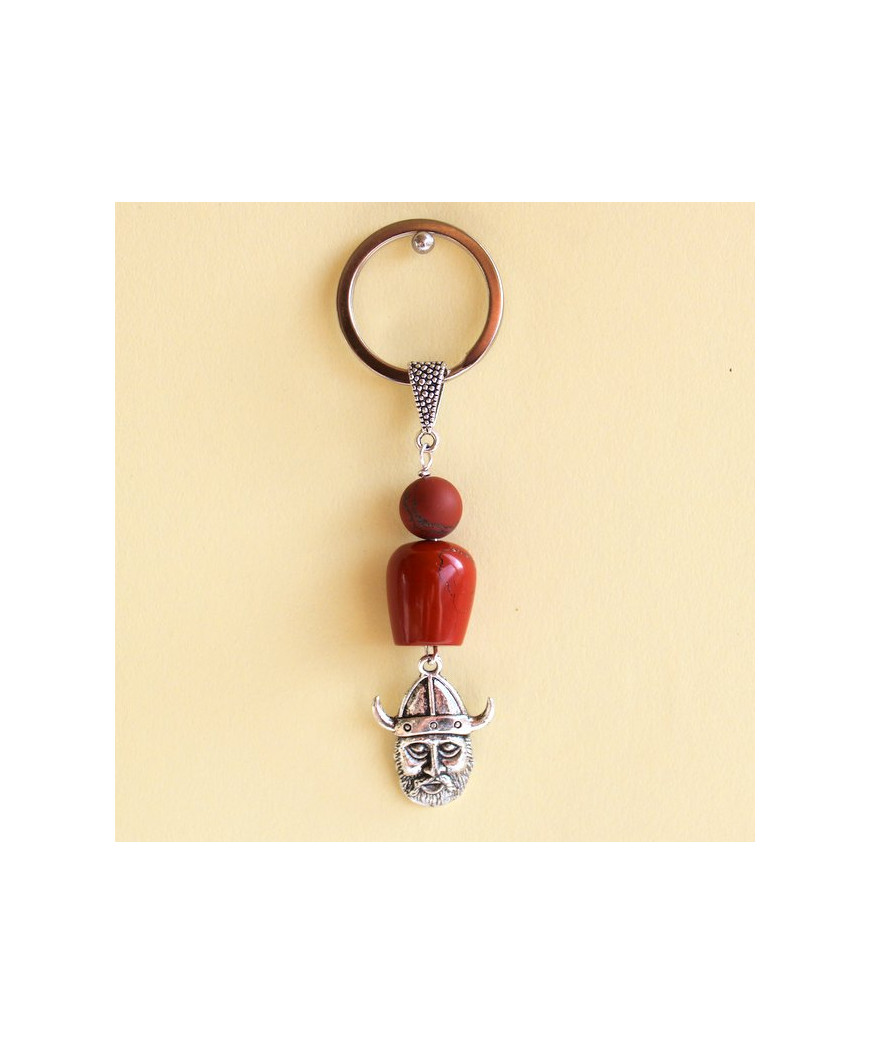 Porte-clefs Viking en Jaspe rouge