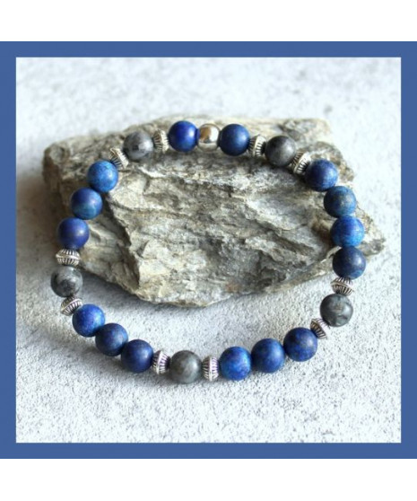 Bracelet Lapis Lazuli Mat et Labradorite