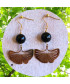 Boucles d'Oreilles Gingko biloba en Agate noire