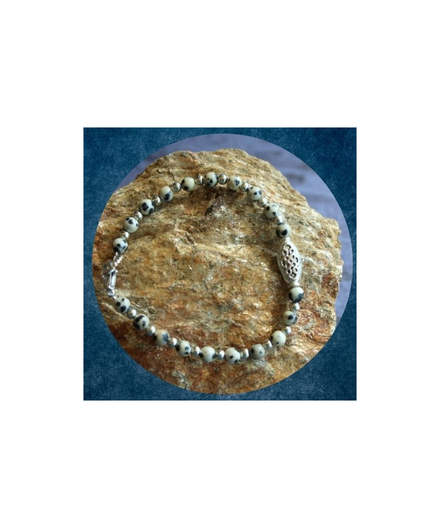 Bracelet en Jaspe dalmatien