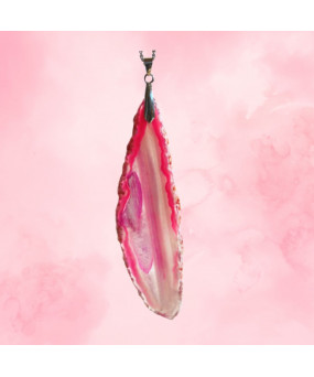 Pendentif Géode Agate rose
