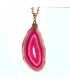 Pendentif Géode Agate rose