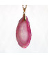 Pendentif Géode Agate rose