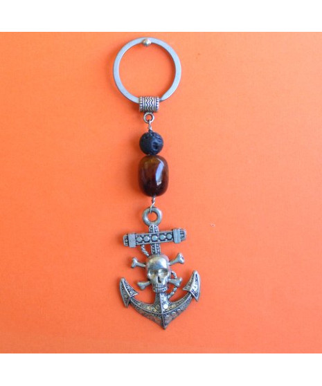 Porte-Clefs Ancre Tête de mort