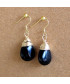 Boucles d'oreilles Agate noire