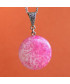pendentif rond en Agate rose