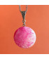 pendentif rond en Agate rose