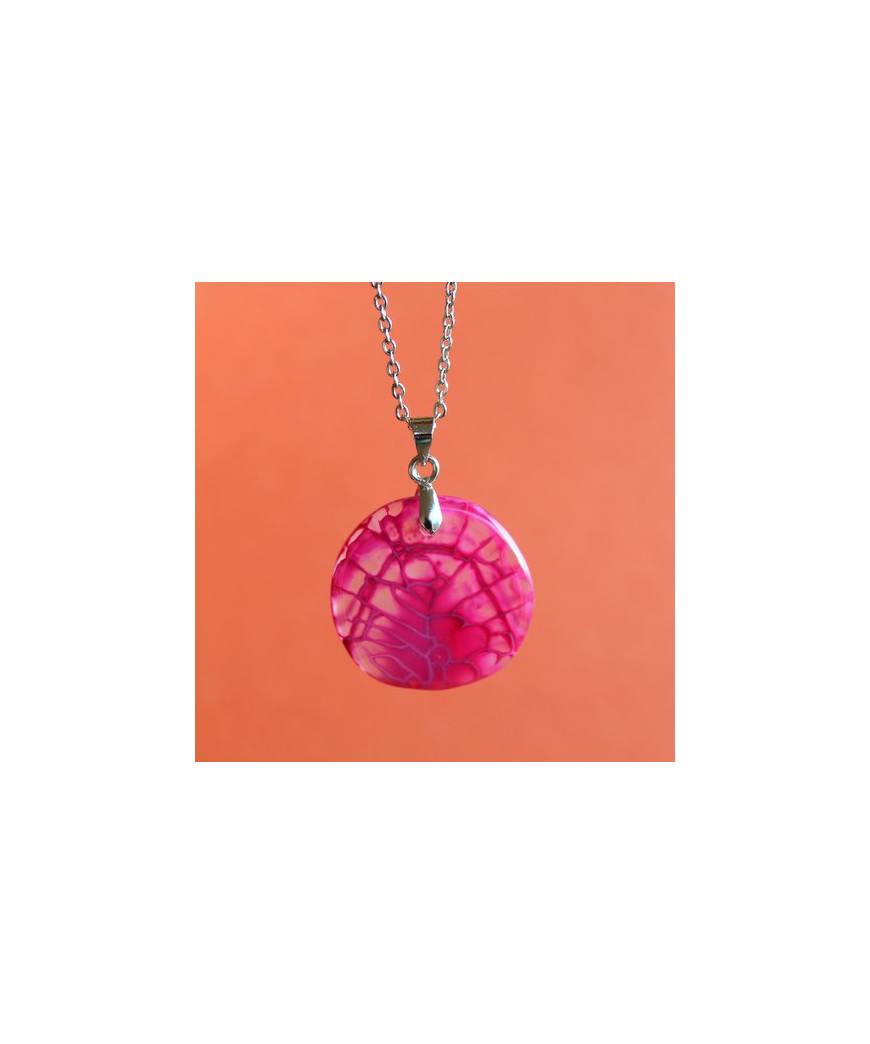 Pendentif en Agate rose
