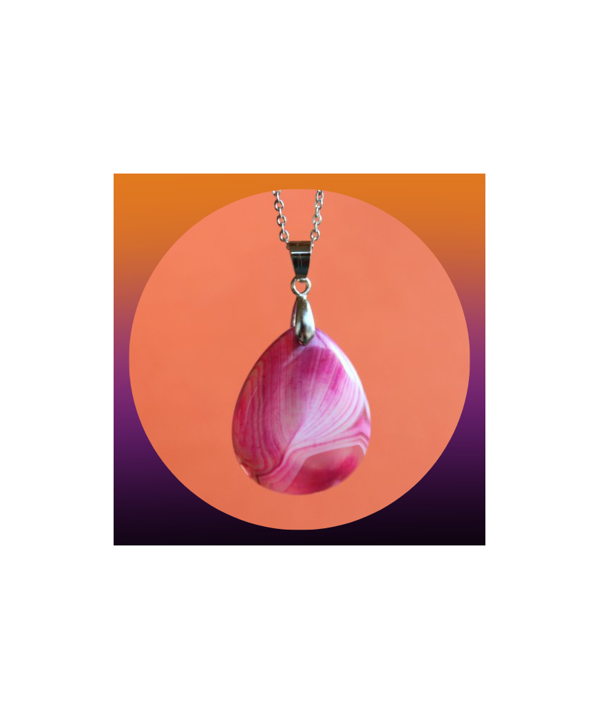 Pendentif Agate rose