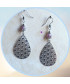 Boucles d'Oreilles Fleur de Vie en Lépidolite