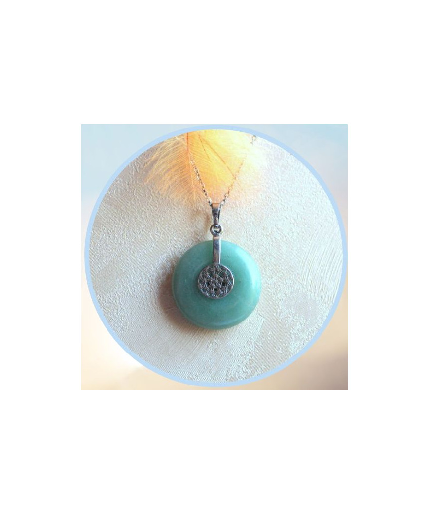 Pendentif Fleur de Vie en Aventurine