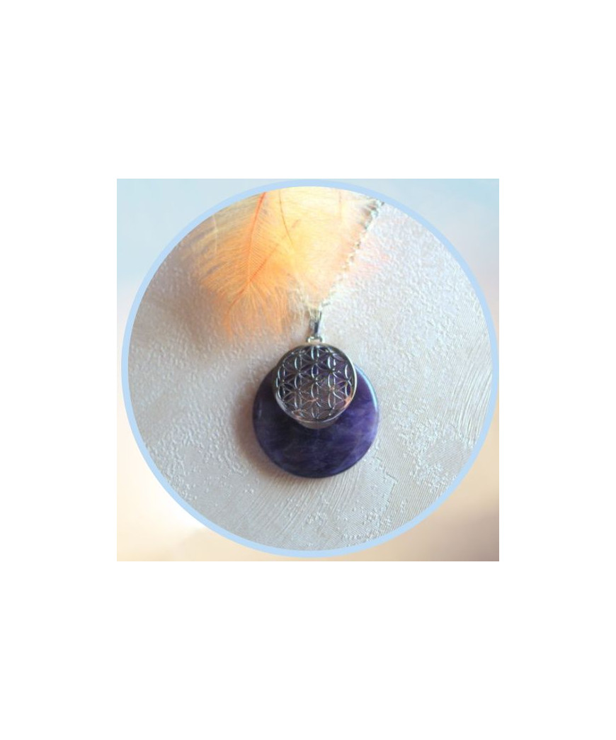 Pendentif Fleur de Vie en Améthyste