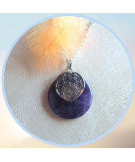 Pendentif Fleur de Vie en Améthyste