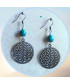Boucles d'Oreilles Fleur de Vie en Chrysocolle