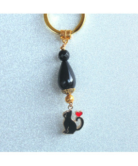 Porte-clefs Chat noir en...